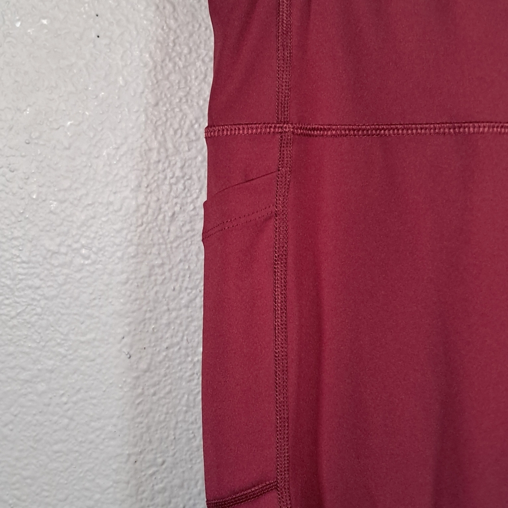 AVIA XXL Burgundy Athletic Leggings | Waist 34" | Double‎ Pockets | Compression - Picture 4 of 9
